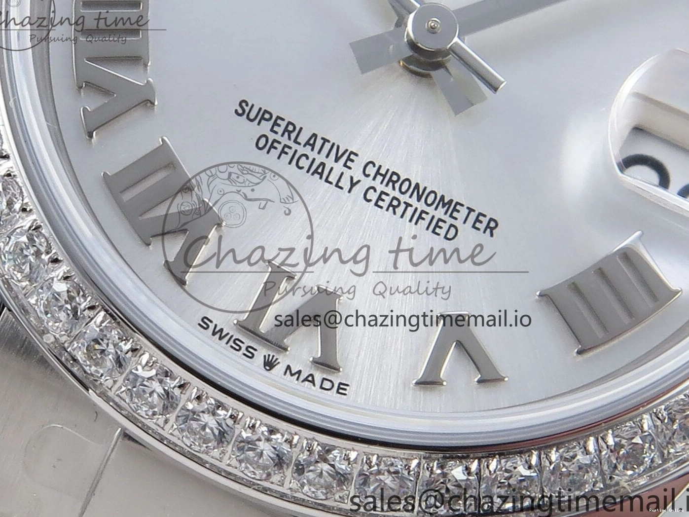 0511 Contemporary DateJust 31 278384RBR ARF 1:1 Best Edition 904L Steel Silver Roman Dial Diamonds Bezel on SS Oyster Bracelet ETA 423